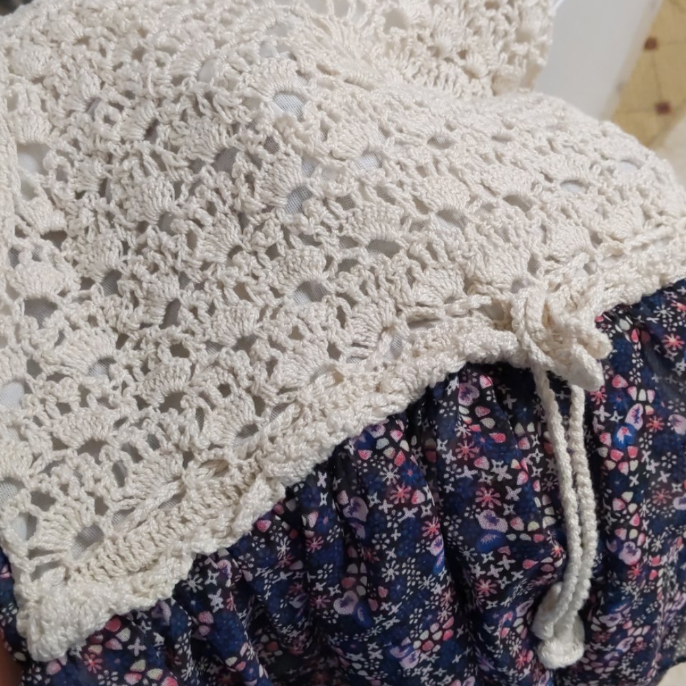 Spring floral part crochet dress - Picture 3 of 3